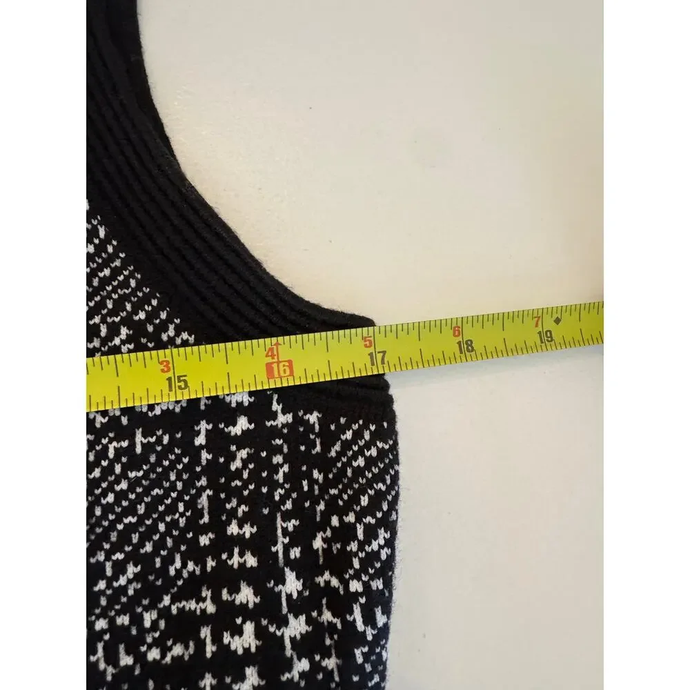 Kate Spade Out West Mod Plaid Sleeveless Black Fit N Flare Dress Medium Wool